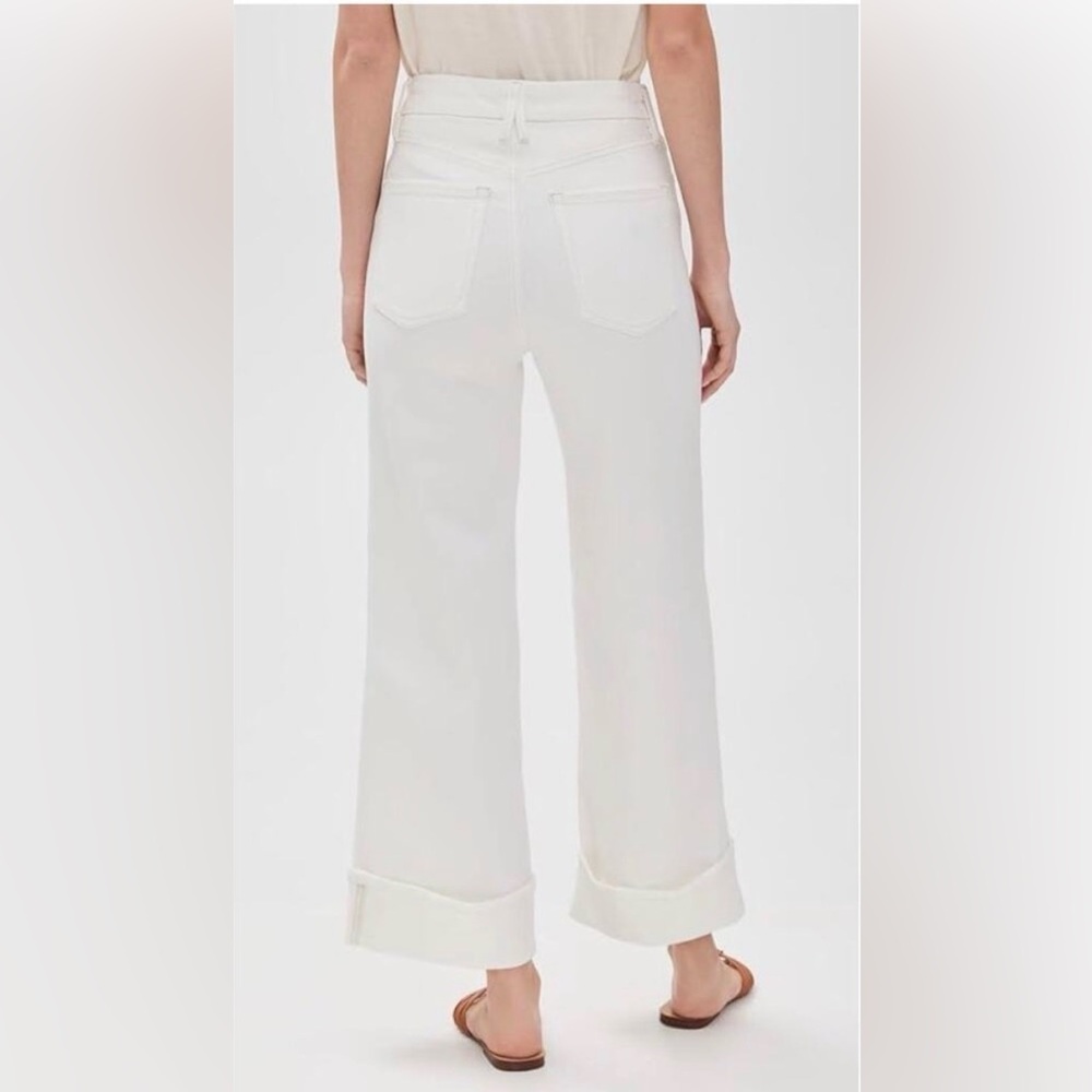 Good American White Denim Wide Leg Pants - Picture 4 of 11